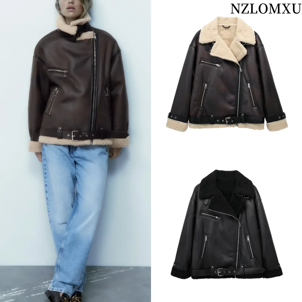 Женская Толстая Теплая Двусторонняя Куртка Из Искусственного Меха