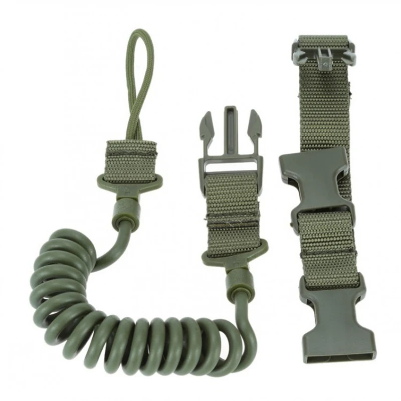 

Military Tactical Lanyard Multi-purpose Spring Lanyard Pistol Secure Lanyard Rifle Sling Strap Shooting Hunting Gun Accessories