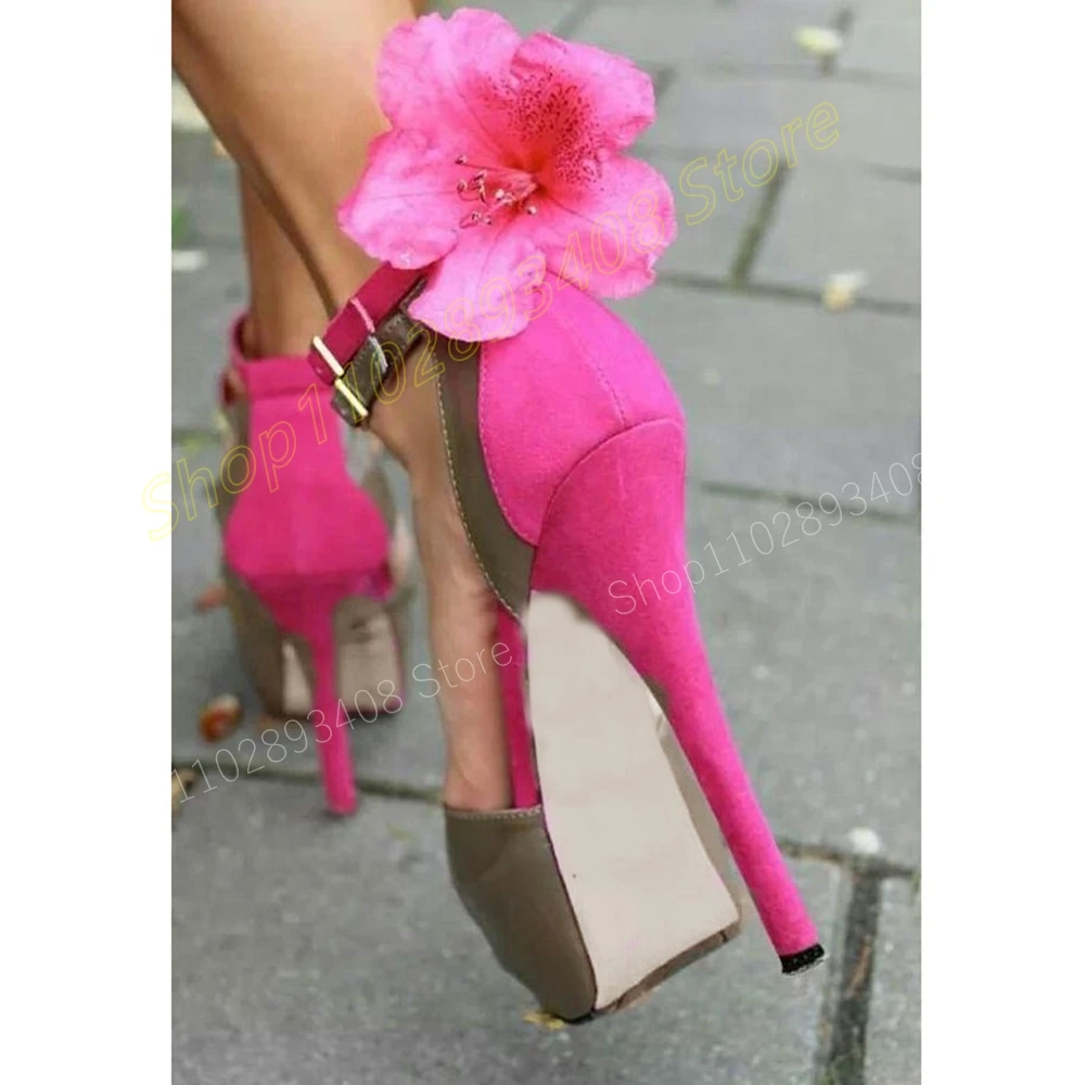 Женские сандалии на платформе с открытым носком высоком каблуке