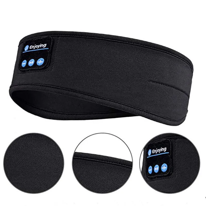 

Bluetooth Sleeping Headphones Sports Headband Thin Soft Elastic Comfortable Wireless Music Earphones Eye Mask for Side Sleeper