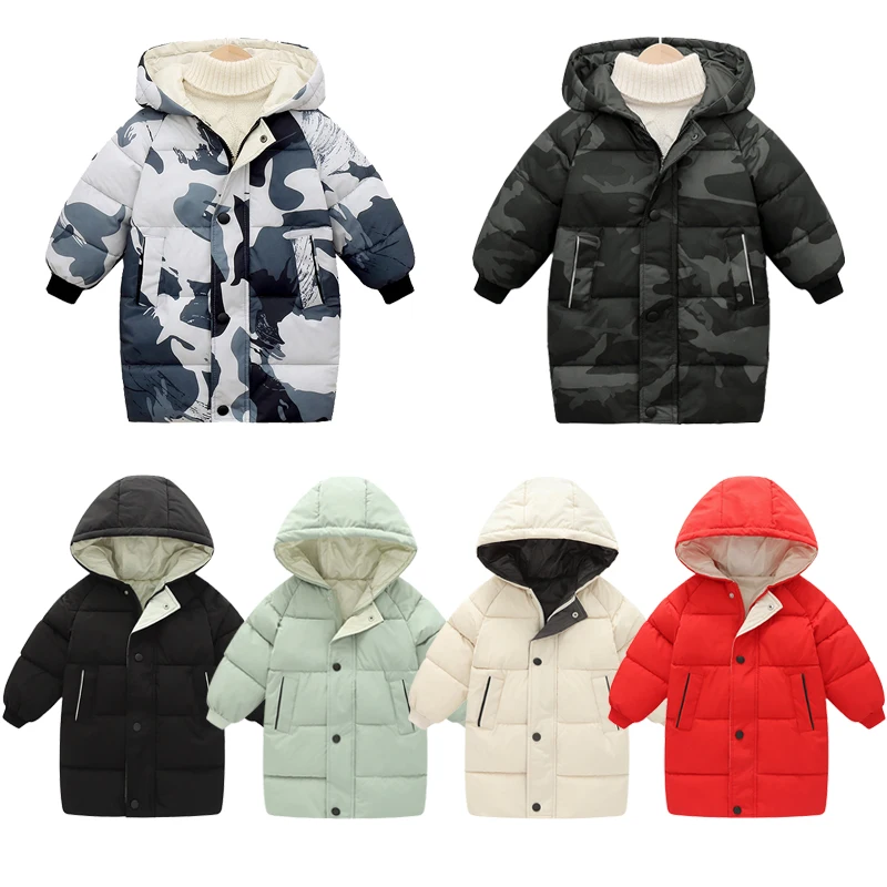 

2-10 Years Boys Down Jacket New Autumn Winter Keep Warm Fashion Little Princess Coat Hooded Zipper Girls Outerwear Kids Clothes