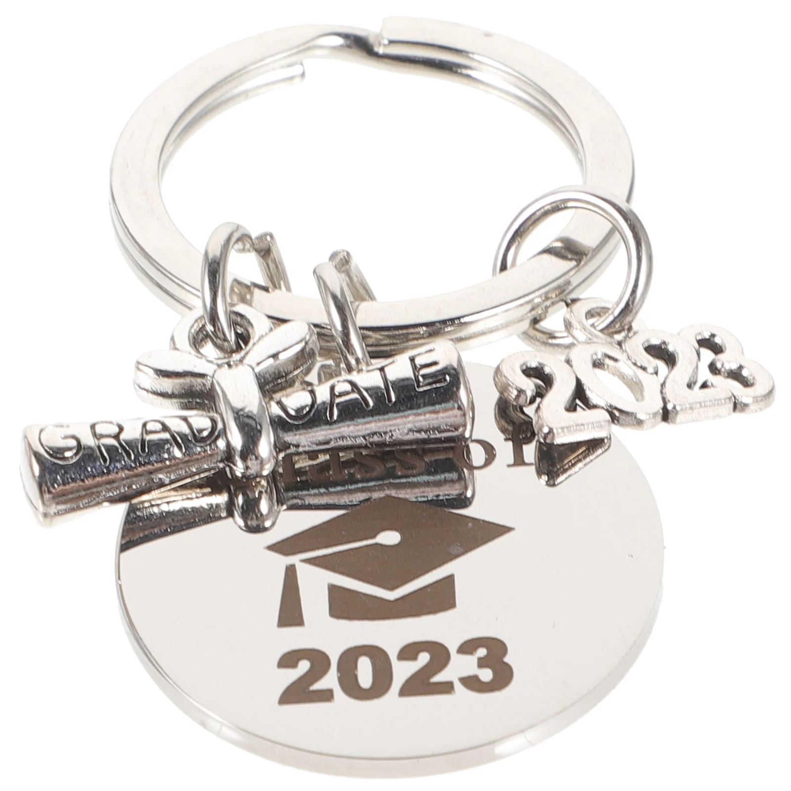 

Graduation Season Keychain 2023 Ring Bag Pendant Metal Tag Stainless Steel Lovers Decor