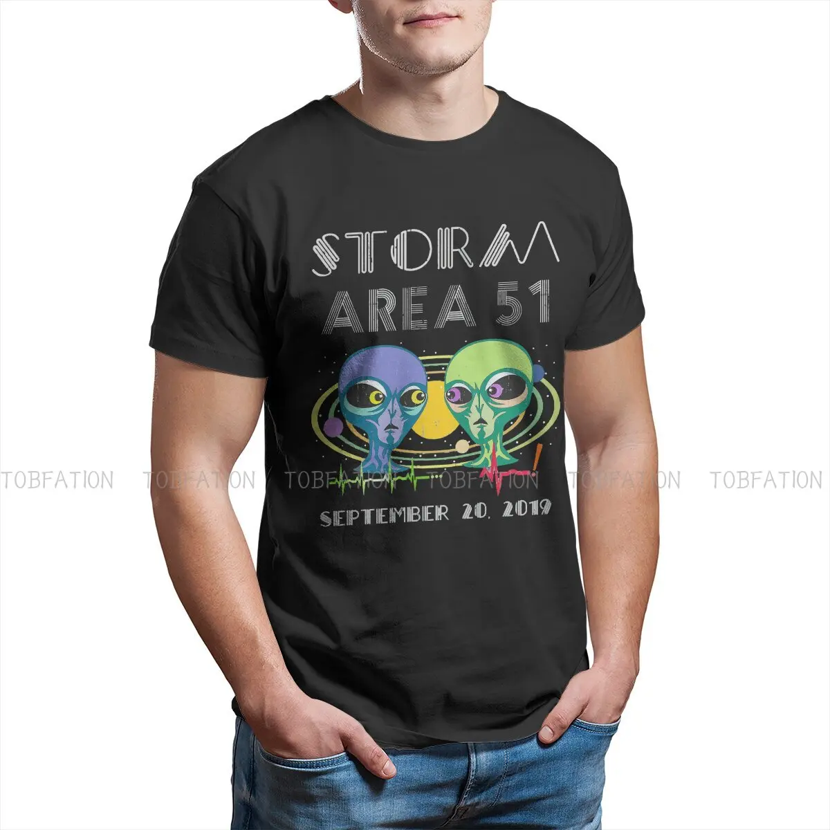 

Hand Round Collar TShirt Area 51 Information On The Roswell Incident Pure Cotton Classic T Shirt Man's Clothes Fashion Big Sale