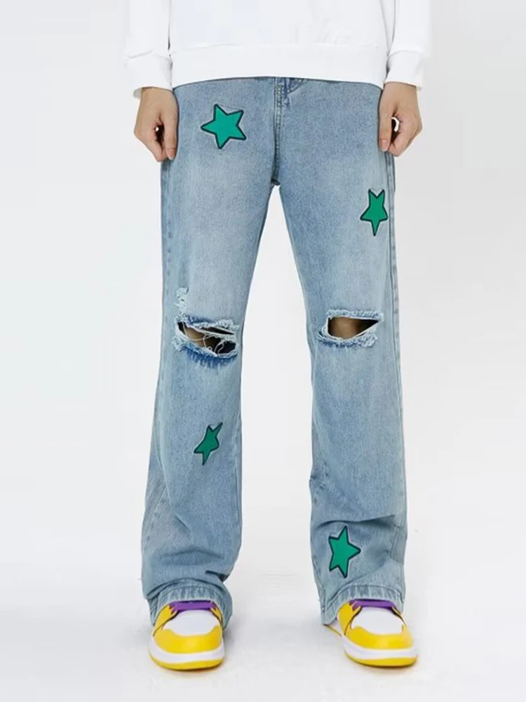 Men Hip Hop Jeans Fashion Embroidery Black Loose Board Jeans Overall Male Rap Aesthetics Y2k Clothes Plus Size Streetwear JEANS