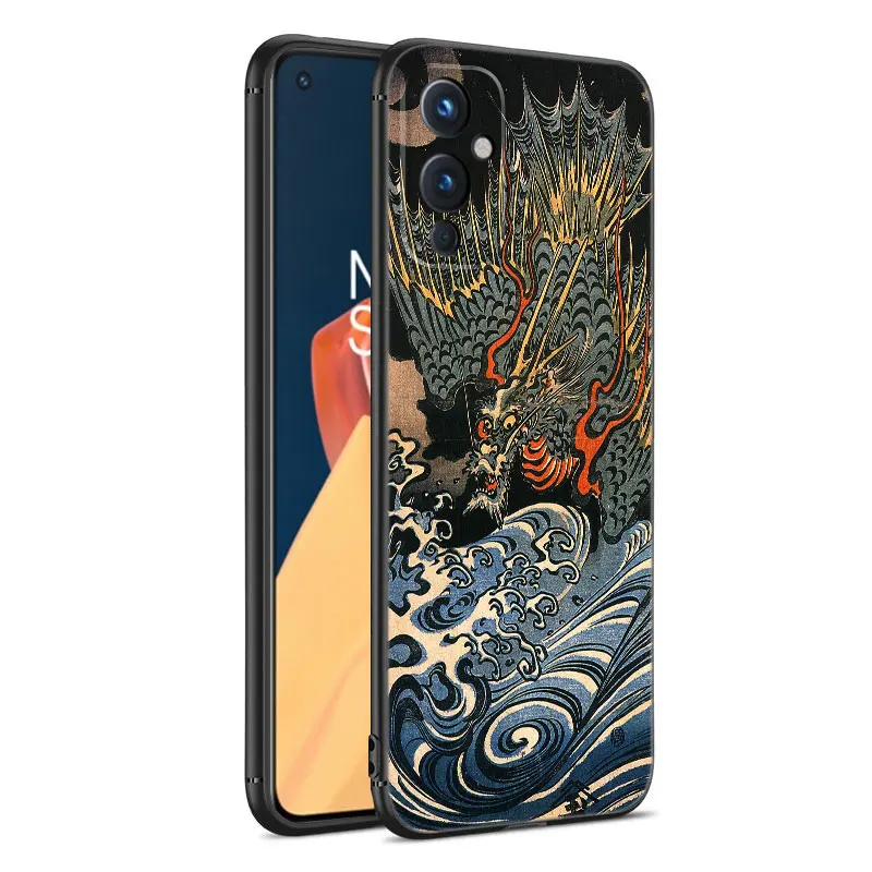 Японская волна Аниме Дракон черная лампа для OnePlus 10R 11R 12R ACE 2 3 Pro 2V 3V Nord CE 4 Lite N10 N20 N30