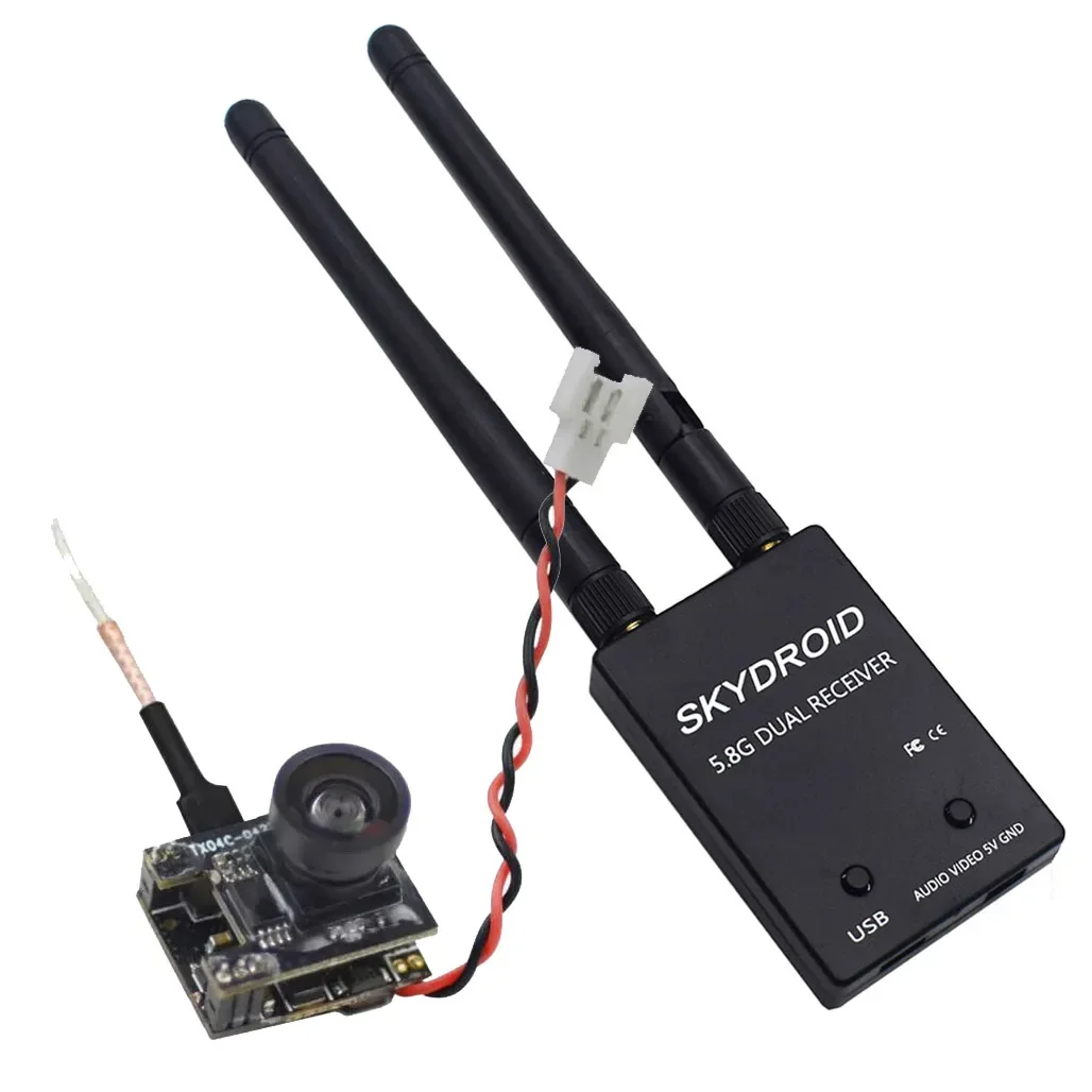 

FPV Transmitter 5.8G 25mw 700TVL HD Micro CMOS Camera and FPV Receiver UVC Video Downlink OTG VR Android Phone for Racing drone