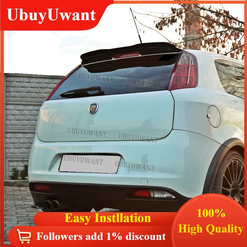 Задний спойлер для FIAT GRANDE PUNTO ABARTH 2007 2008 2009 2010 глянцевый черный из АБС-пластика