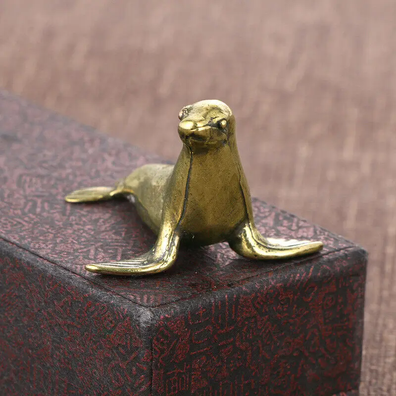 

Realistic Old Fun Seal Pure Copper Handle Copper Crafts Collection Ornaments