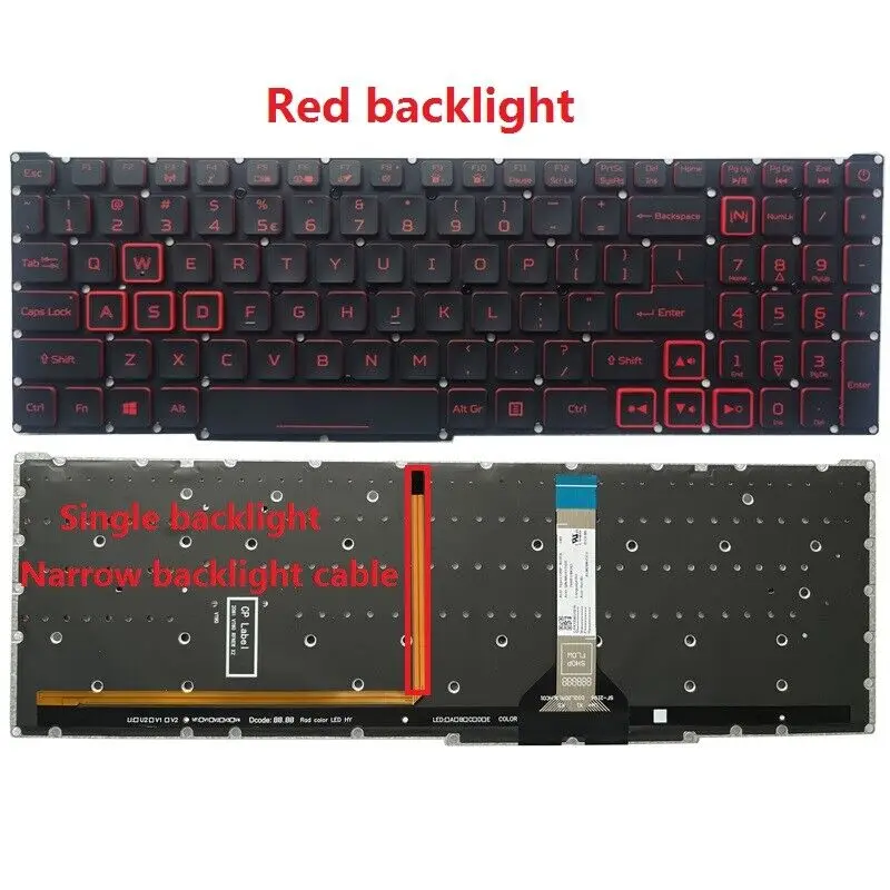 НОВАЯ американская клавиатура с подсветкой для ACER Nitro 5 AN515-56 AN515-57 AN517-54 AN517-41
