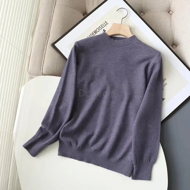 Женский однотонный базовый вязаный свитер Donegirl повседневный Универсальный