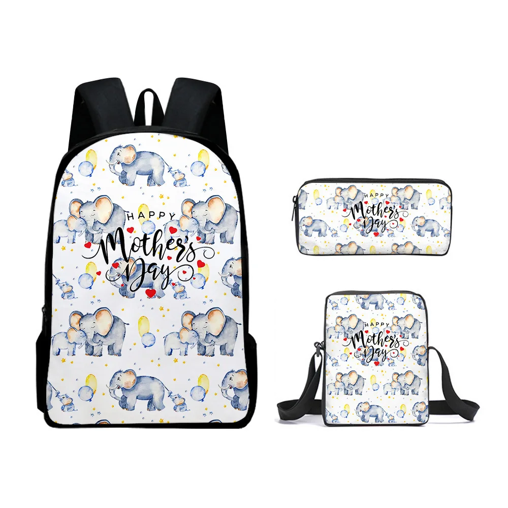 

Harajuku Loving mother's Day 3pcs/Set Backpack 3D Print School Student Bookbag Travel Laptop Daypack Shoulder Bag Pencil Case