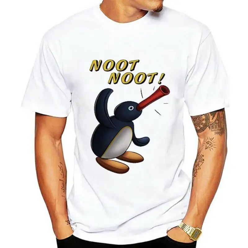 Летняя женская футболка в стиле Харадзюку топ с принтом пингвина нота 2024