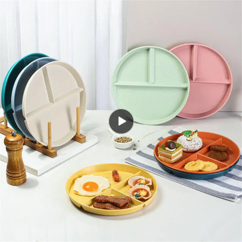 

Round Practical Micro-wave Oven Durable Dining Fashion Safety Household Environmental Friendly Simple Dinner Plate Wheat Straw