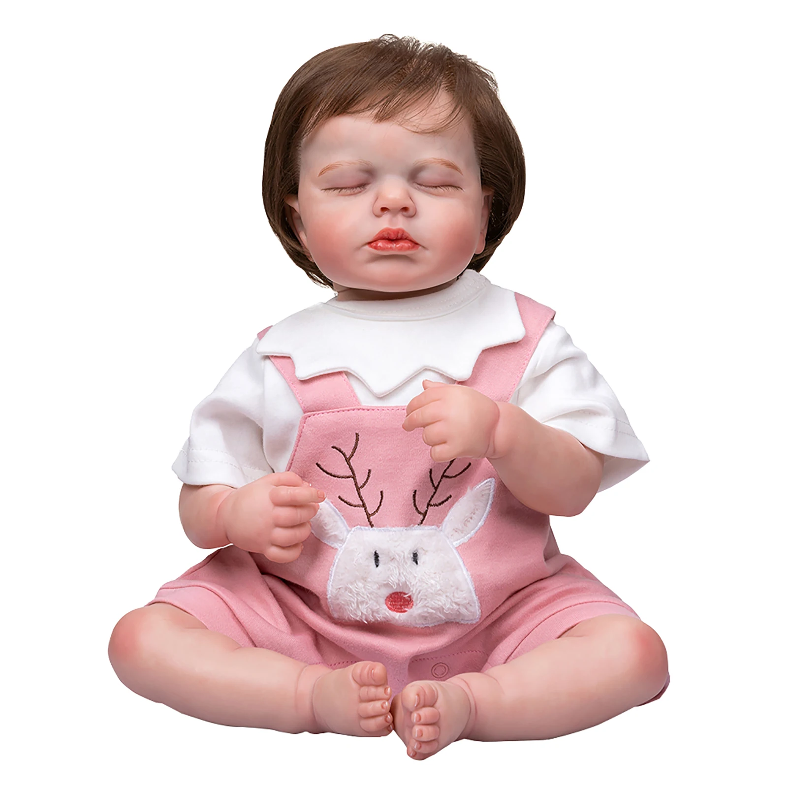 

49cm Newborn Silicone Kids Toy Reborn Kindergarten Realistic Baby Infant Gift Sleeping Doll Role Play School Lifelike Collection