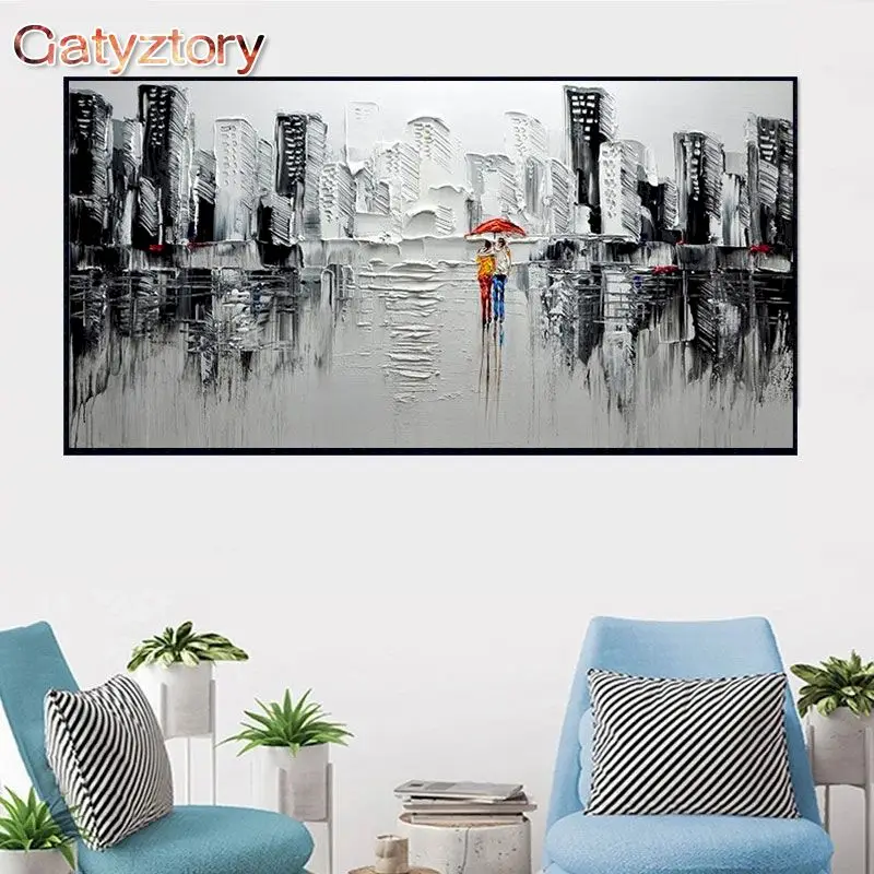 

GATYZTORY Picture By Number City Landscape Of Ancient Town Large Size Coloring By Numbers Drawing On Canvas Home Decoration