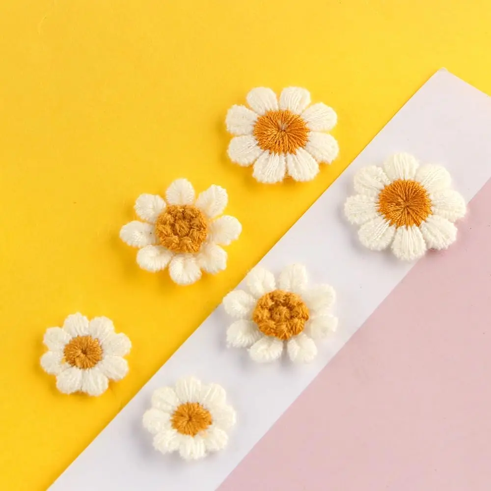 10 шт. белые нашивки с цветком ромашки для ремонта одежды