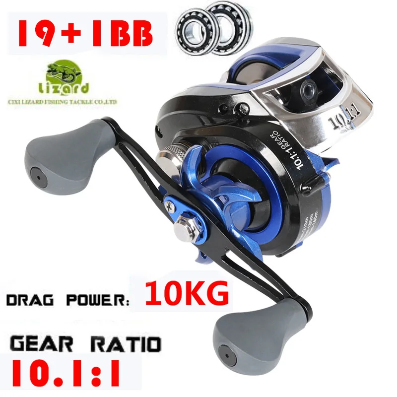 

Катушка рыболовная Низкопрофильная для заброса приманки, 19 + 1 шарикоподшипник, 10,1: 1, 8 кг