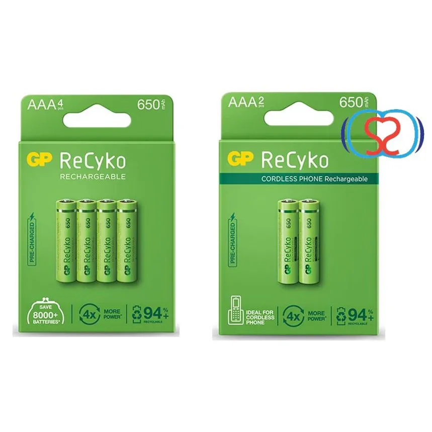 

Discount GP Batteries ReCyko+ Rechargeable Battery Size AAA 650 mAh 2's / 4's