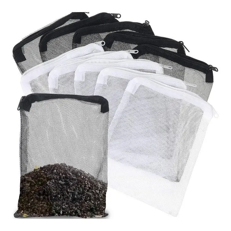 z siatki na suwak Akwarium Nylonowy filtr Drobna siatka wielokrotnego użytku Siatkowe worki filtrujące do akwarium