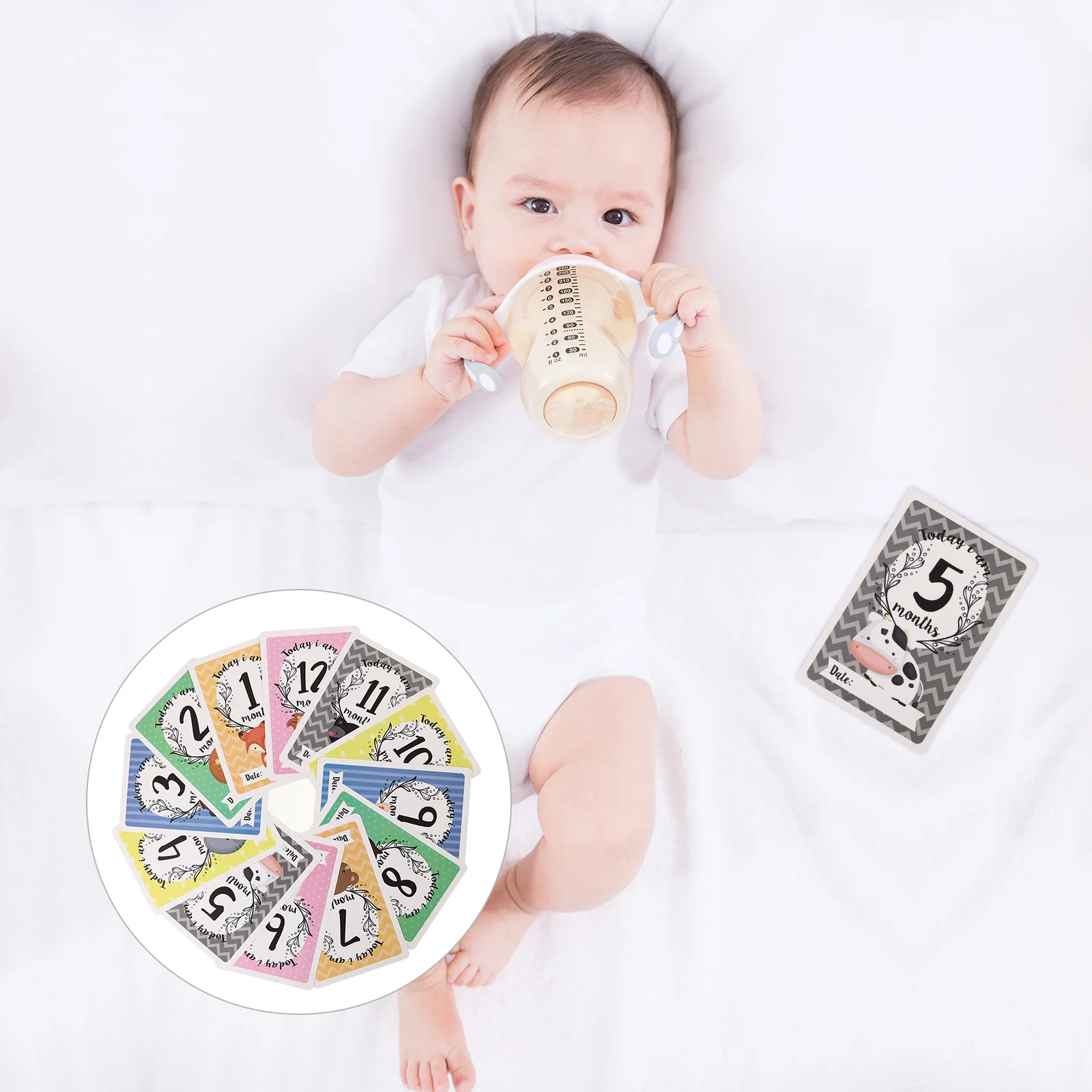

12PCS Practical Durable Milestone Cards Photography Prop for Photography Prop Baby
