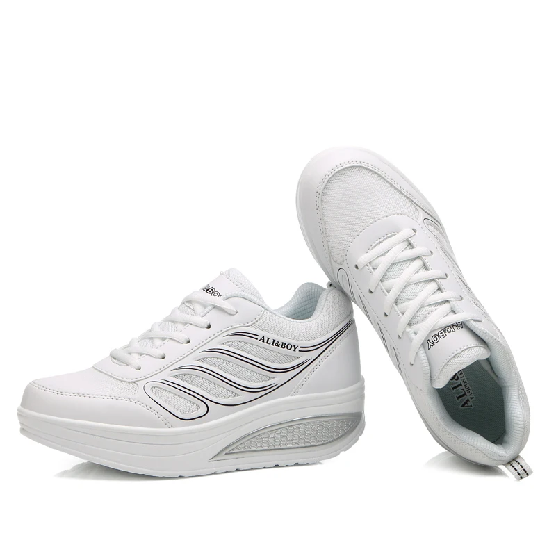 

Женские кроссовки на платформе, Белые Повседневные кроссовки на танкетке, теннисные туфли для тренировок, 2022