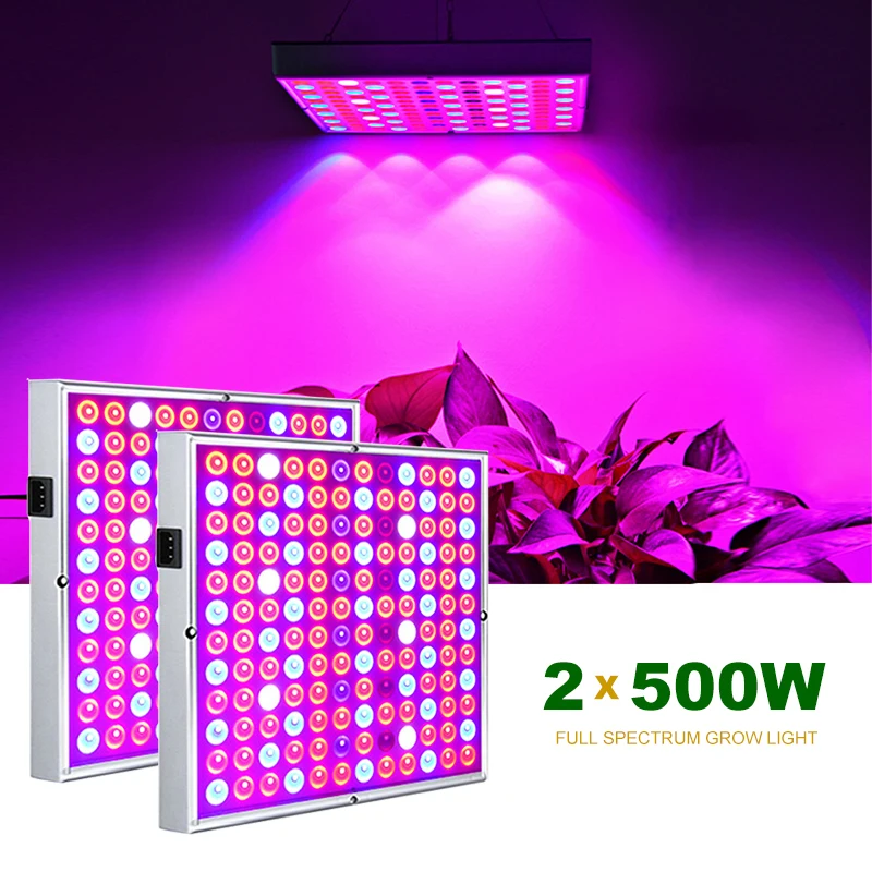 

2pcs Led Grow Lights 500W 100W Full Spectrum Phyto Lamp For Plants Red Blue White IR UV Led For Indoor Plants Flowers Growing