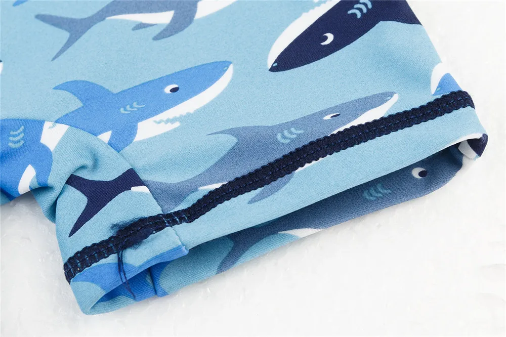 Wishere Baby Boys Swimsuit with Cartoon Shark Pattern Kids Swimwear One Piece Swimming Suit Toddler Bathing Suit for Children