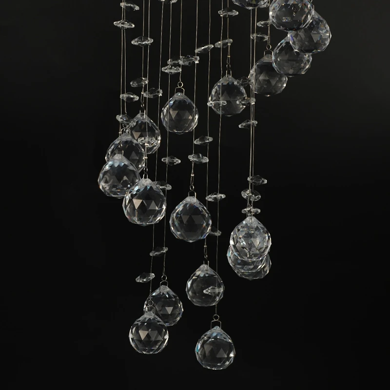 Акция! Современная хрустальная люстра на спирали для дома Подвесная лампа входа