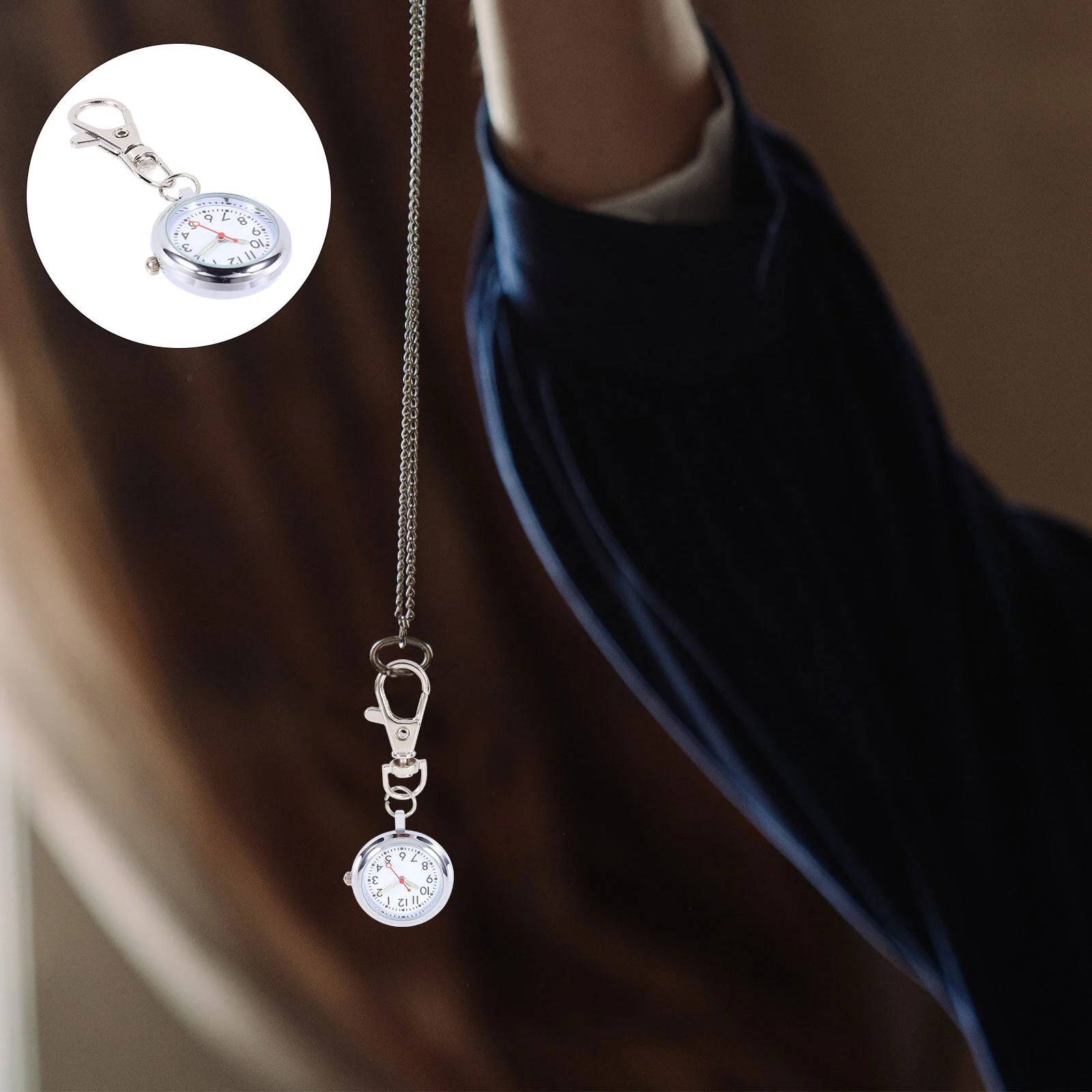 Nurse Table Mens Keychains Keyring Buckle Quartz Keychain Clip Pendant Strap Material: Alloy Child