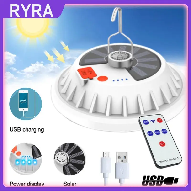

Solar Camping Lantern 30/60/120LED USB Bulb Lamp Remote Control Portable Emergency Night Market Light Outdoor Camping Home