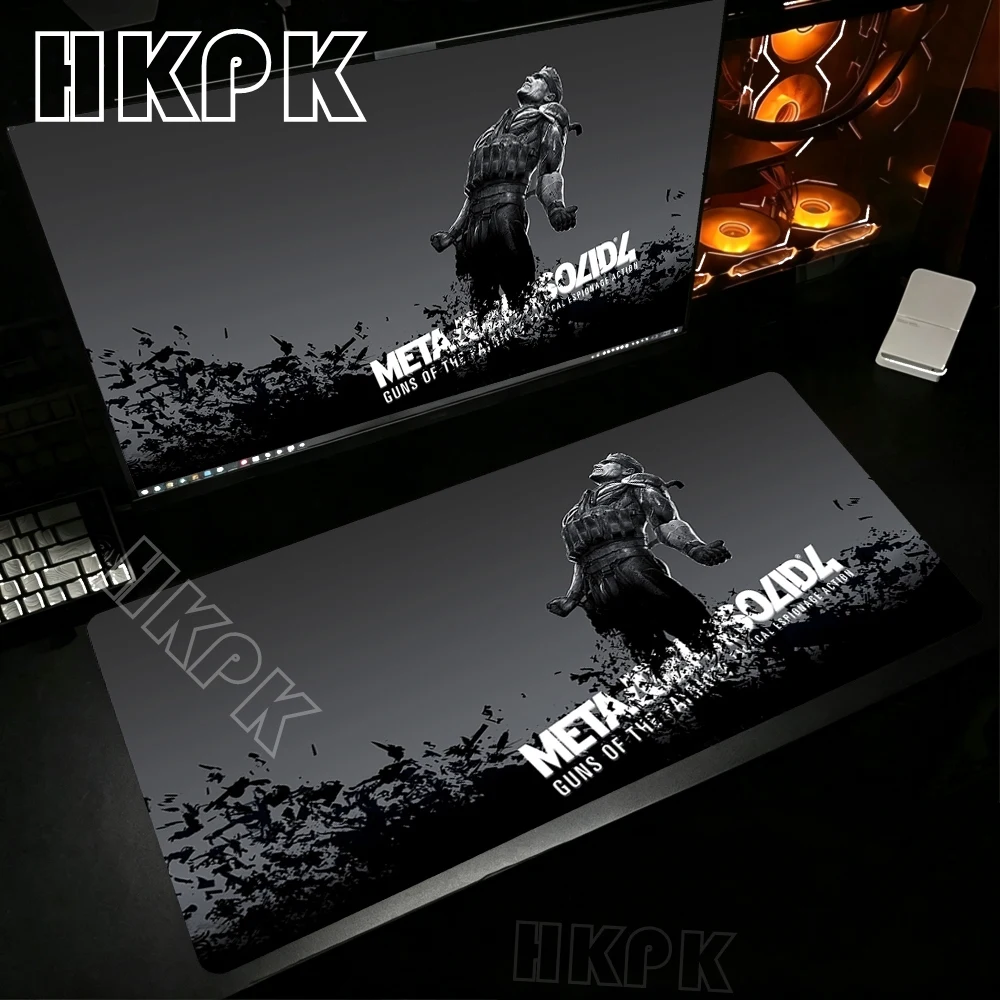 Фото Большой металлический коврик для мыши XXL Metal Gear Solid, нескользящий коврик для мыши для киберспорта, для ноутбуков и игровых ПК, с прошитыми краями, утолщенный, для компьютерной клавиатуры и рабочего стола №4
