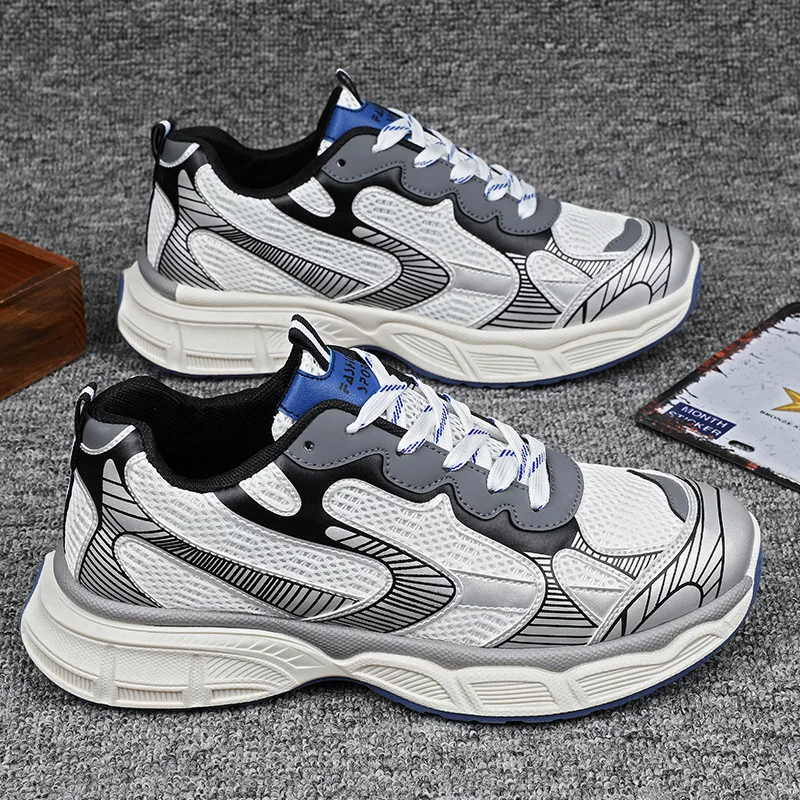 

Men's Shoes Spring 2023 New Thick Soled Dad's Shoes Men's Casual Shoes Trend Sports Shoes Running Mesh Shoes Sneakers