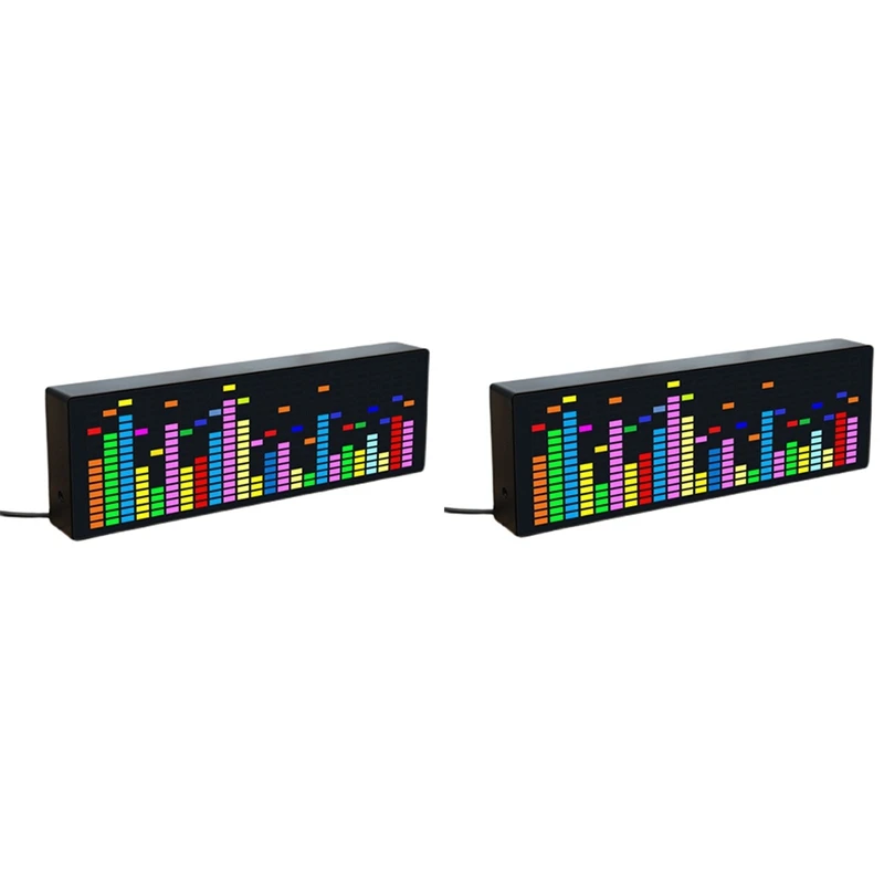 

LED Music Spectrum Rhythm Lights Voice Sensor 1624 RGB Atmosphere Level Indicator With Clock Display