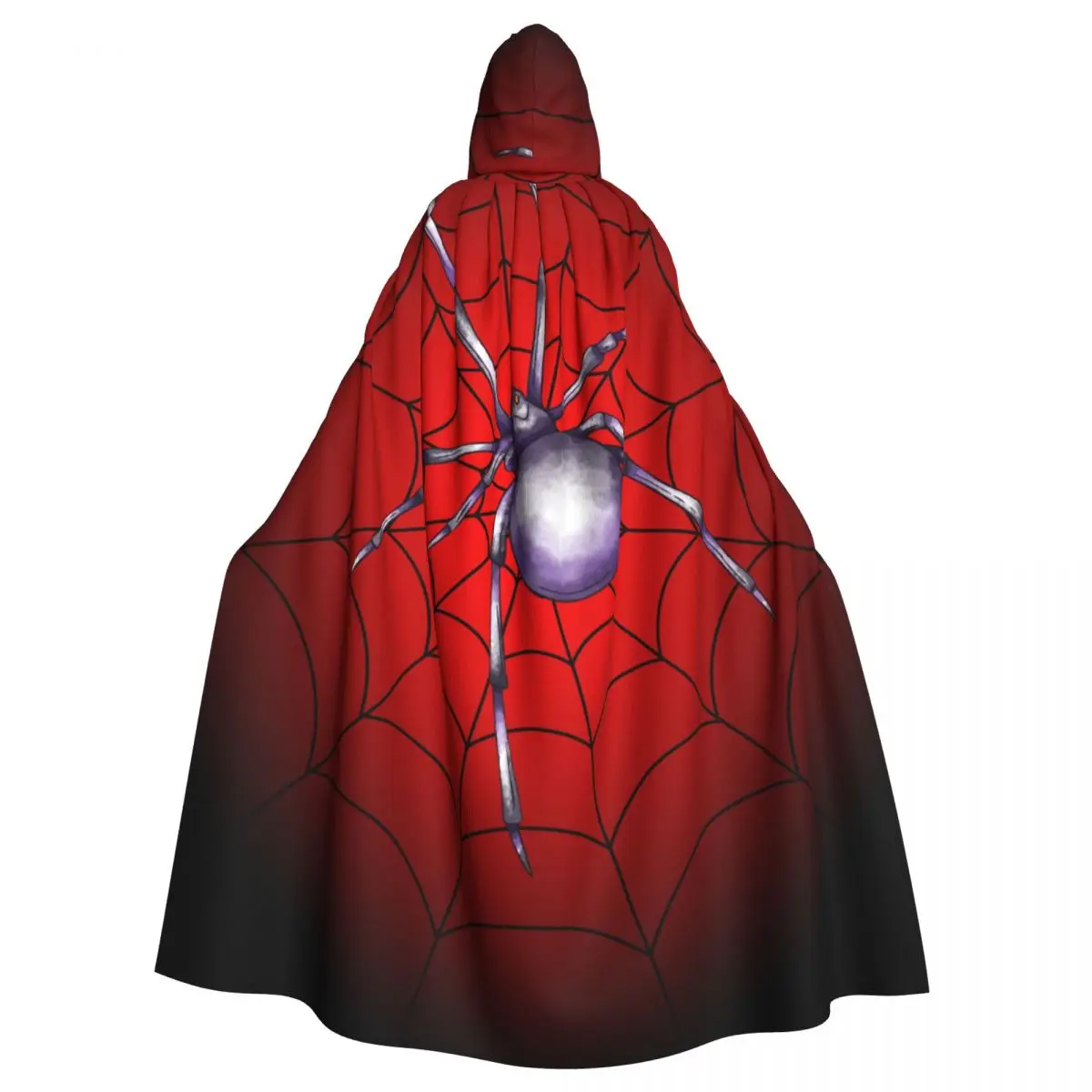 

Hooded Cloak Polyester Unisex Witch Cape Costume AccessoryRed Spider Web