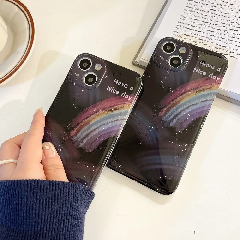 

Starry Night Rainbow Pattern Case For iphone 13ProMax 13 12 12Pro 11ProMax 11 XS X XR XSMAX Silicone Shockproof Shell Cover