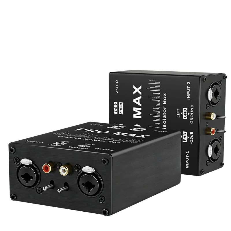 Фото Аудиоизолятор-шумоподавитель DI Box 6.35 мм на XLR, стерео-удалитель шума для гитары, звуковой карты, микрофона №1