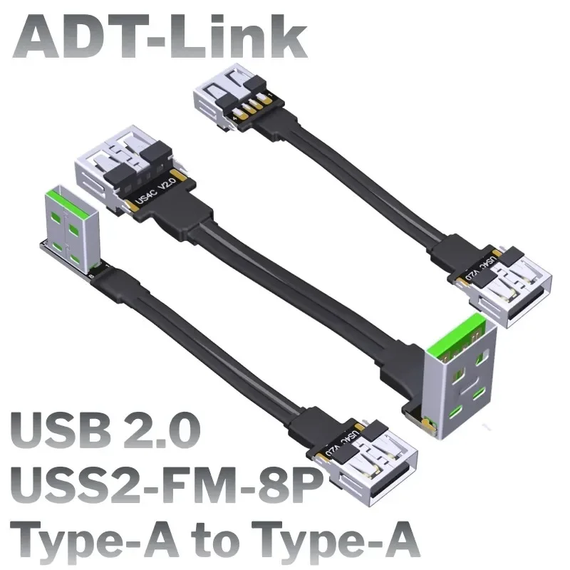 Кабель-удлинитель ADT-Link USB 2 0 ультратонкий гибкий тип А штекер-гнездо плоский