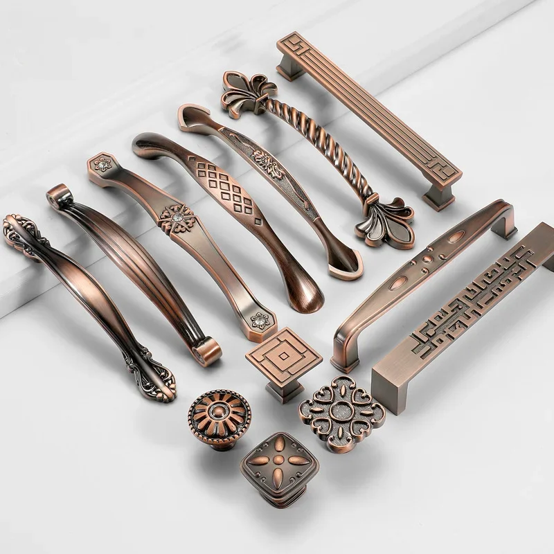 Ручки для шкафа в европейском стиле розовое золото антикварные Роскошные