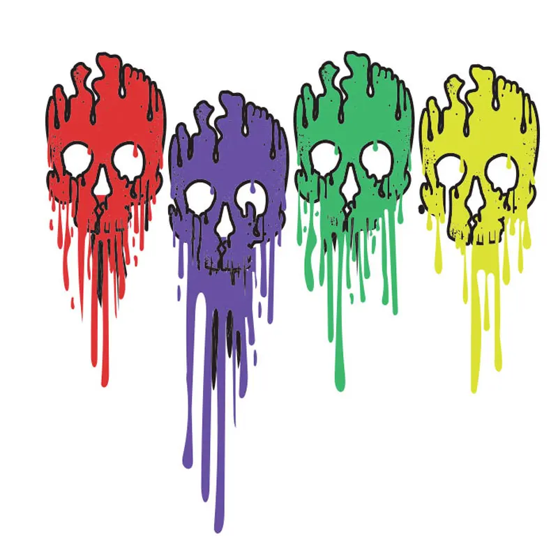 

Vinyl Thermal Stickers Appliques Oil Printed Skull Patch Badge Iron-on Transfers for Clothing Thermoadhesive Patches on Clothes