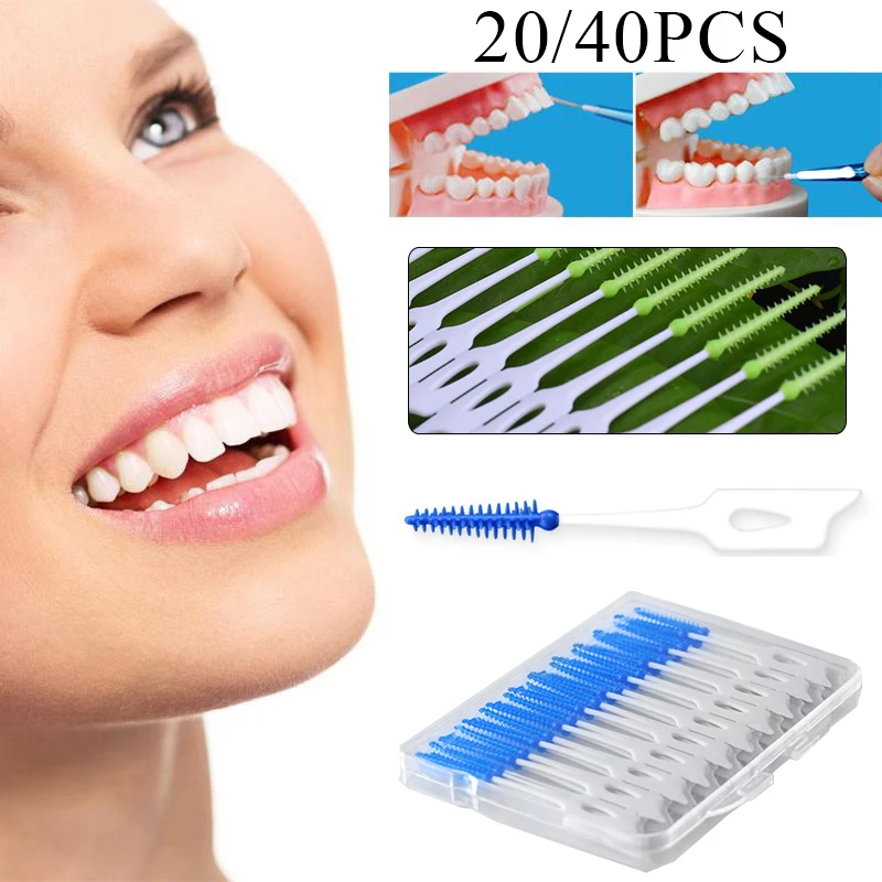 

Ортодонтические скобы 20-40 шт./компл., межзубная щетка для чистки между зубами, зубная щетка для ухода за полостью рта, инструмент для гигиены ...