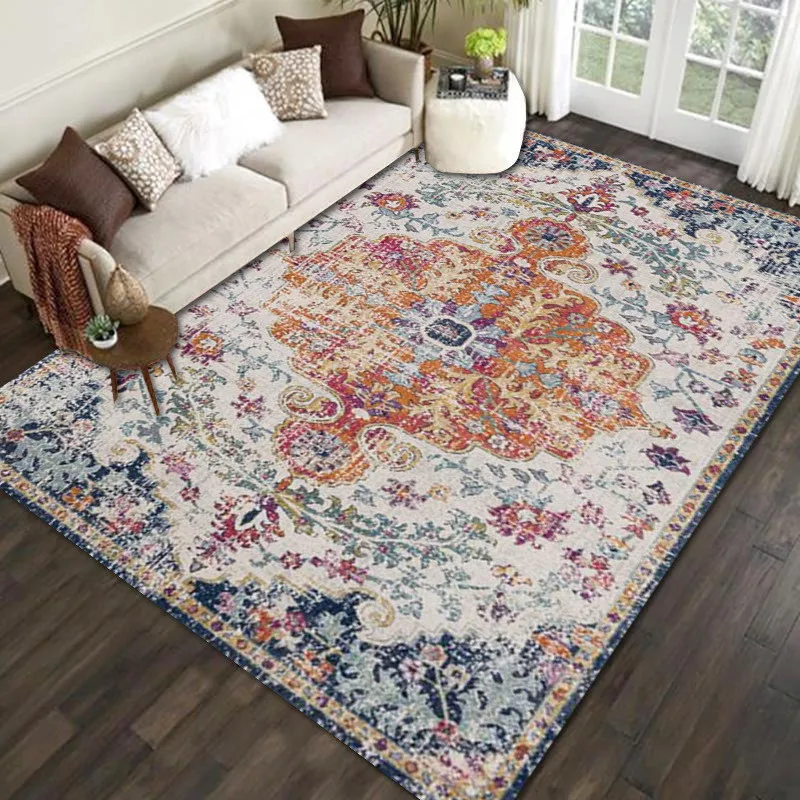 

Vintage Persian Rug Living Room Rug Sofa Coffee Table Non-slip Washable Floor Mats Suitable for Home Decoration Bedroom Rug