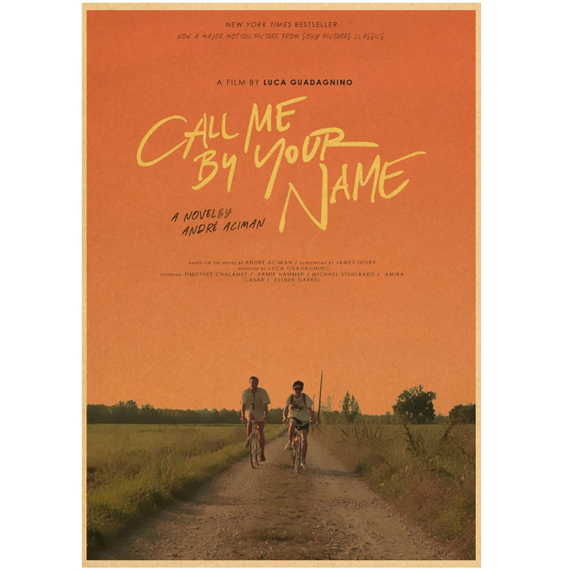 Винтажные постеры из крафт-бумаги с надписью Call Me By Your Name настенные наклейки для
