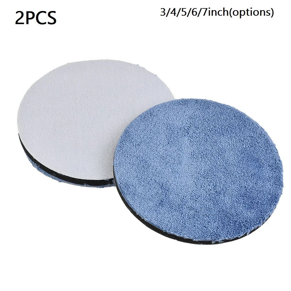 

2Pcs 3/4/5/6/7inch Microfiber Polishing Pads Buffing Pad Set For Car Polisher Sponge Foam+Microfiber Polishing Pads Tools