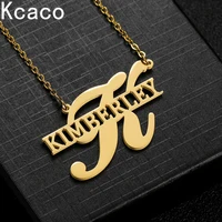 unique style personalized name necklace pendant customized stainless steel jewelry big initials nameplate choker for women gifs