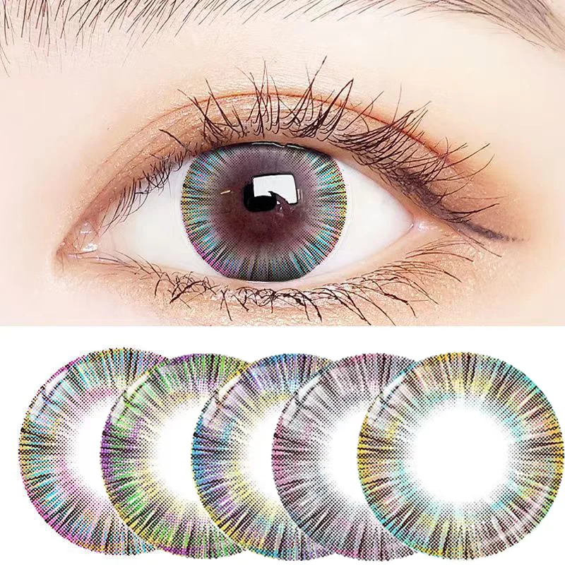 

with Power Beauty Pupil Coloed Prescription Contacts Lenses Colored Lens for Eyes Solution Eye Cosplay Party Lentes De Contacto