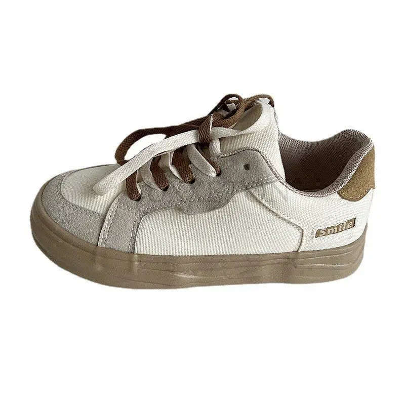 

Canvas Sneakers Women Trends New Round Toe Low-cut Casual Shoes For Women Lace-up Breathable Flat Shoes Girl Colorful