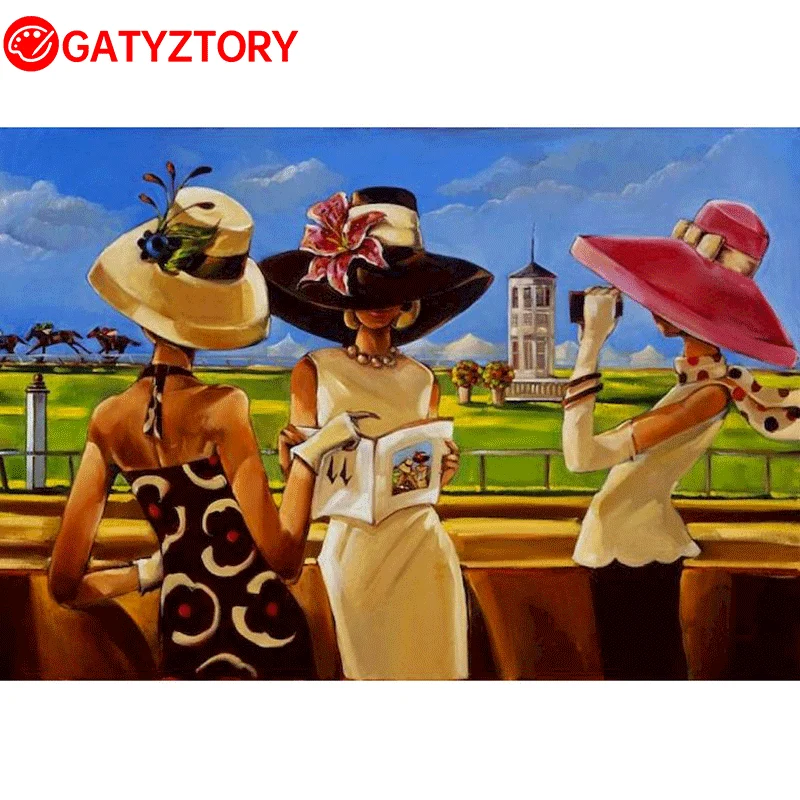 

GATYZTORY Painting by numbers For Adults Three Women Modern Wall art Picture Drawing Figure DIY Paint by numbers Home decor