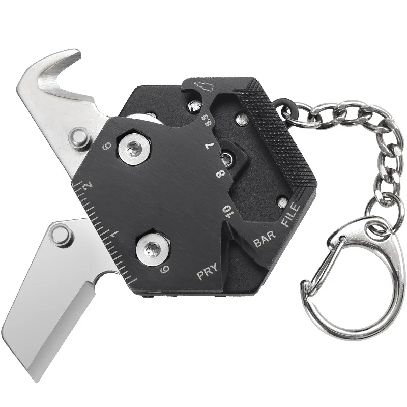 

Folding Fold Mini coltello Gear Pee Multifunctional Hexagon Coin Pocket Knife Keychain Screwdriver Outdoor EDC survival Tool
