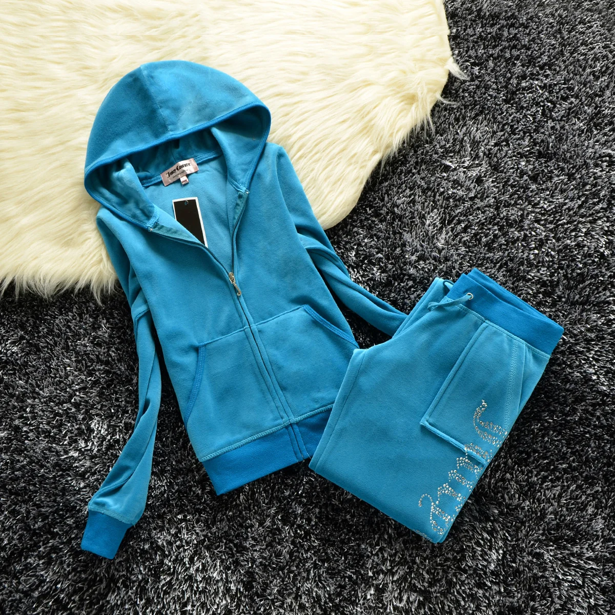 

Spring/summer Juicy Coutoure Tracksuit Brand Velvet Fabric Tracksuits Fleece 2 Piece Set Suits Shorts Sets Fat Sister Sportswear