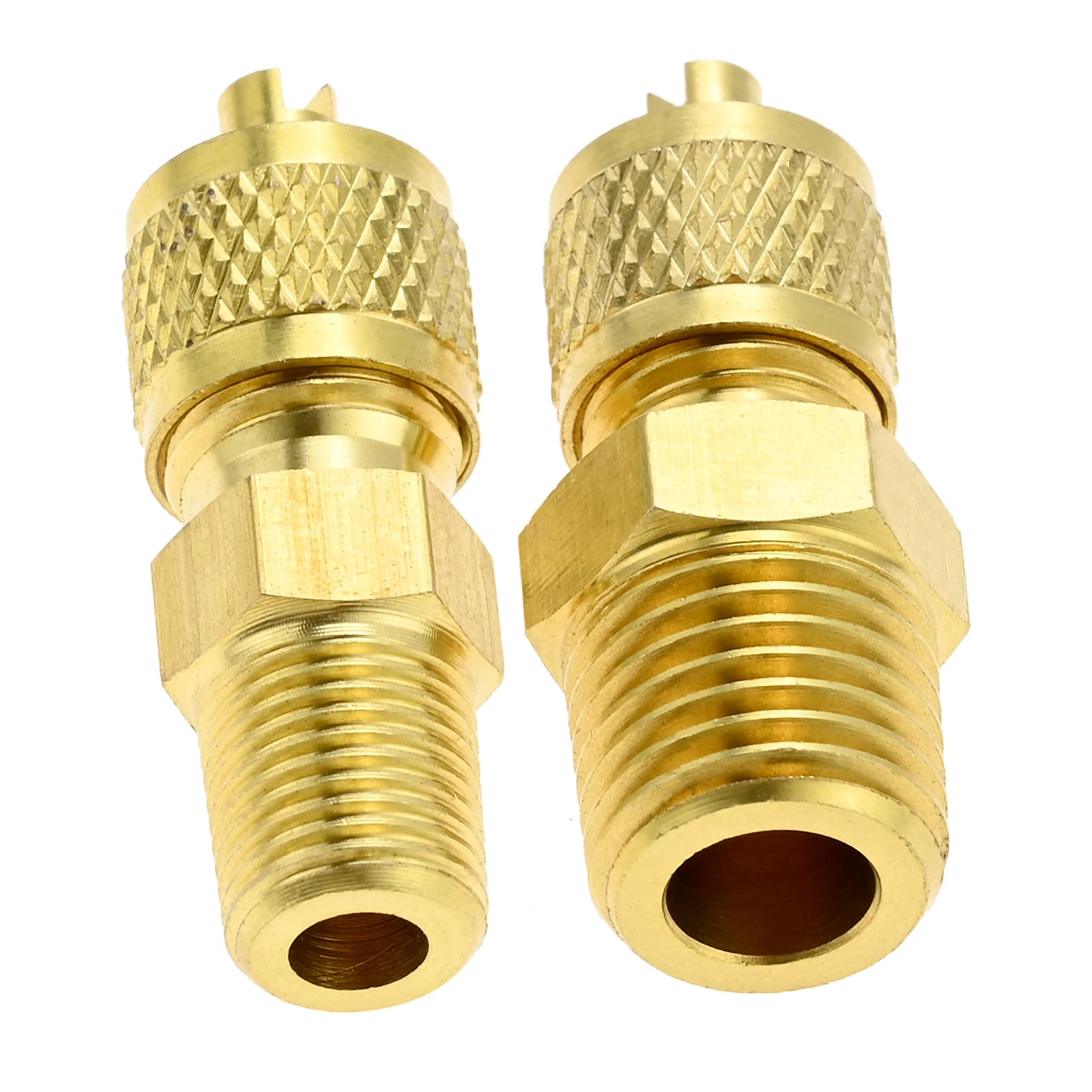 

2 шт латунные фитинги для труб с сердечником клапана 1/4 SAE To 1/8NPT 1/4 SAE To 1/4NPT для компрессора охлаждения кондиционера